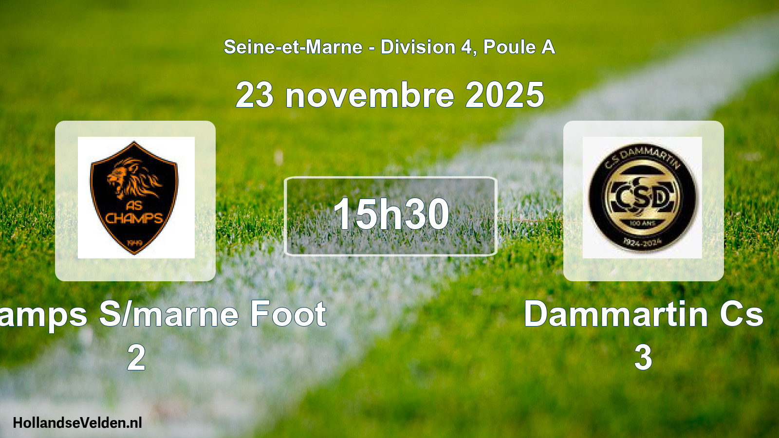 Match programmé: Champs S/marne Foot 2 - Dammartin Cs 3 (23 novembre 2025)