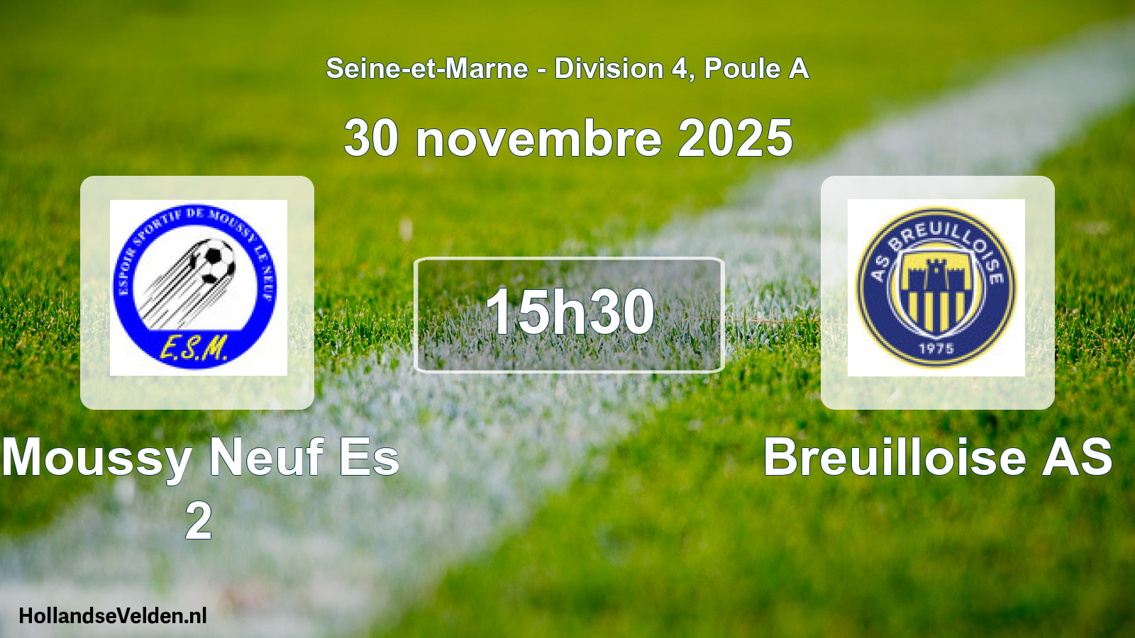 Match programmé: Moussy Neuf Es 2 - Breuilloise AS (30 novembre 2025)