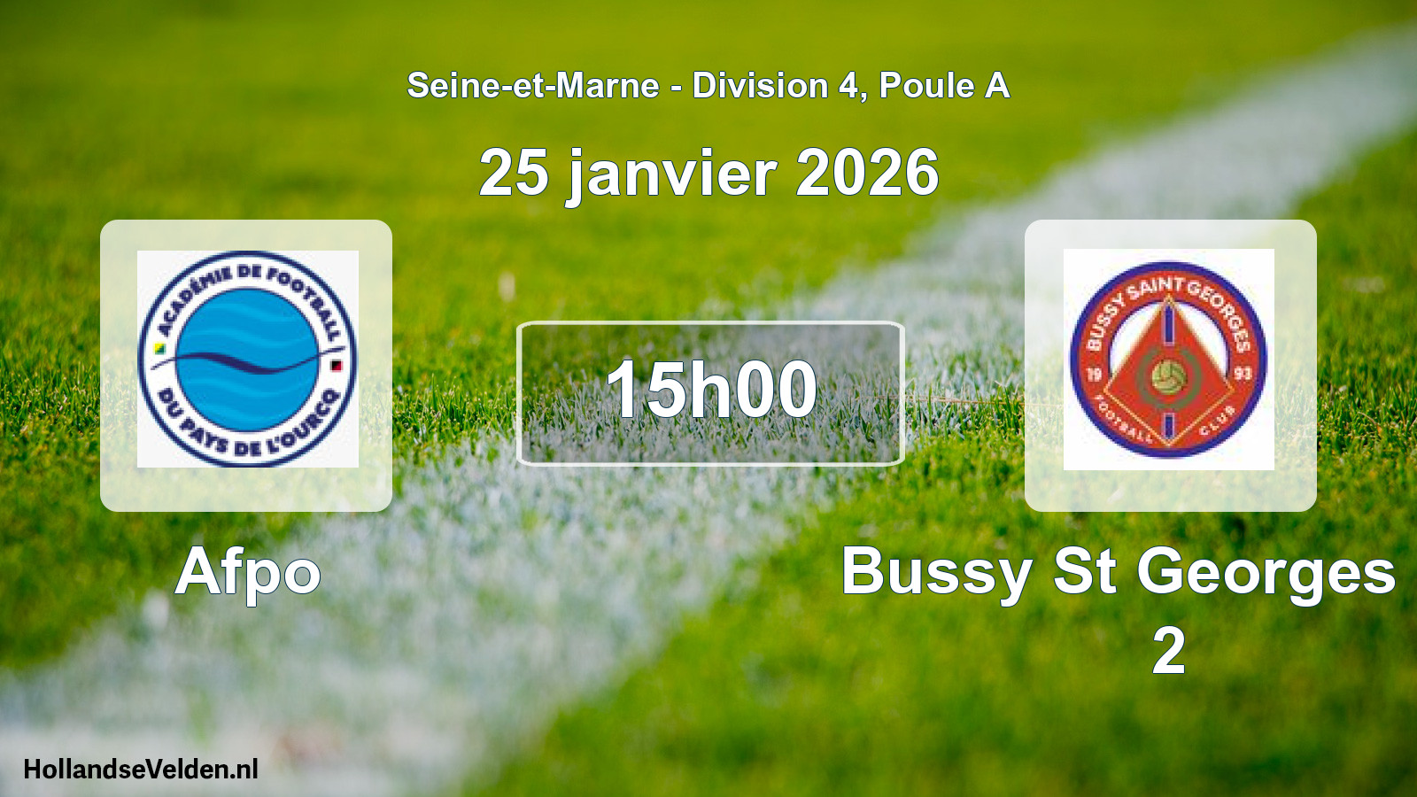 Scheduled Match: Afpo - Bussy St Georges FC 2 (25 January 2026)