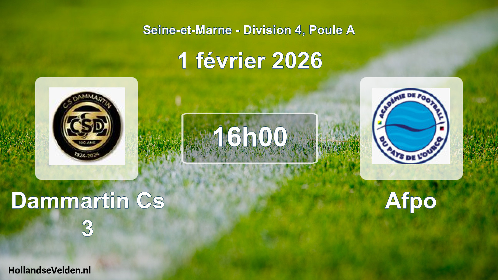 Scheduled Match: Dammartin Cs 3 - Afpo (1 February 2026)