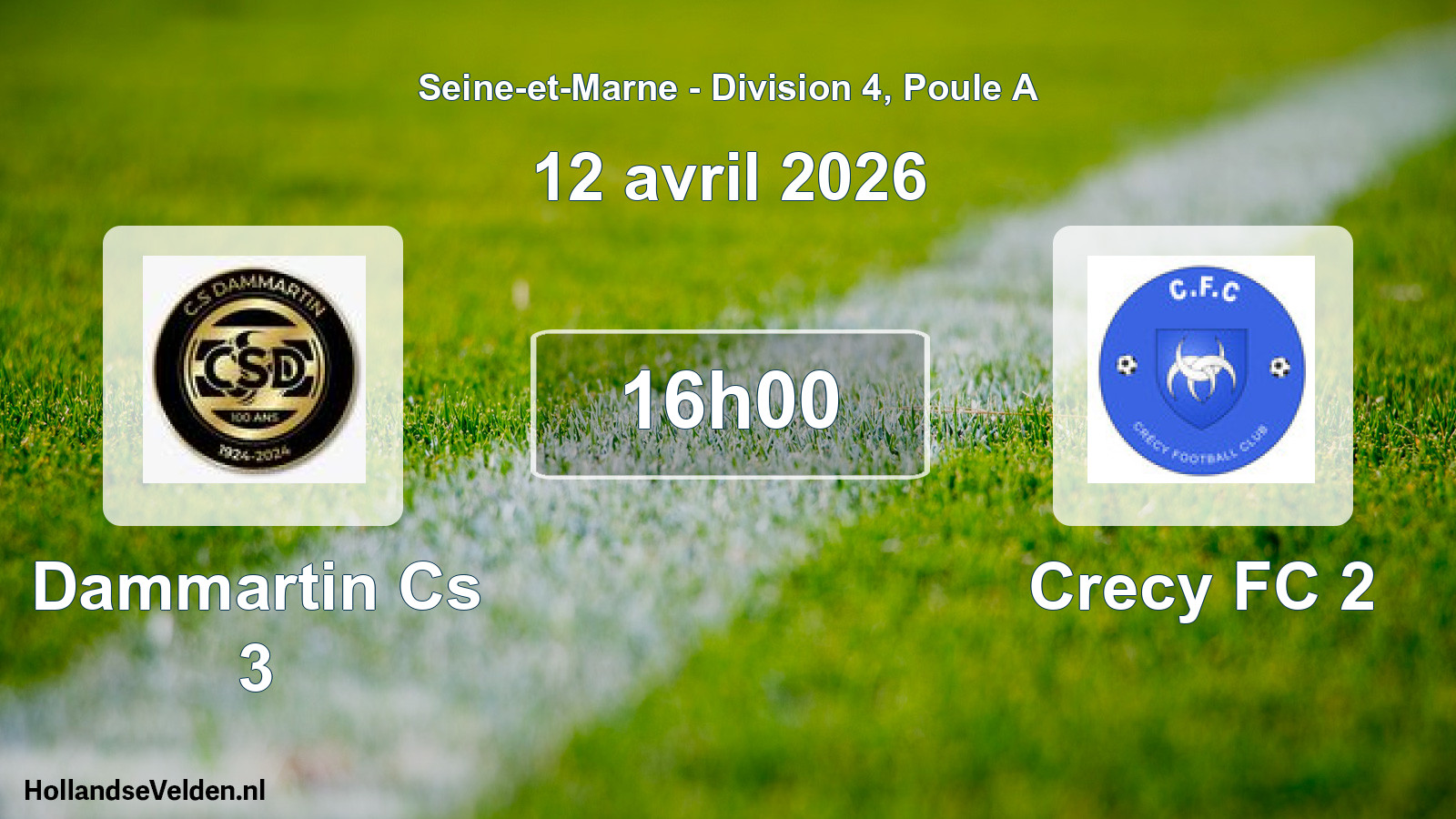 Scheduled Match: Dammartin Cs 3 - Crecy FC 2 (12 April 2026)
