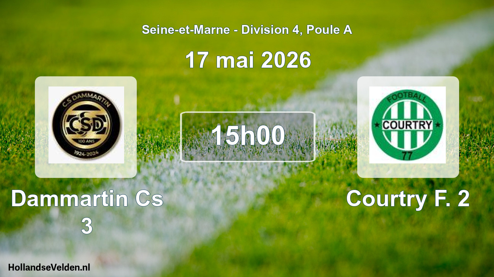 Match programmé: Dammartin Cs 3 - Courtry F. 2 (17 mai 2026)