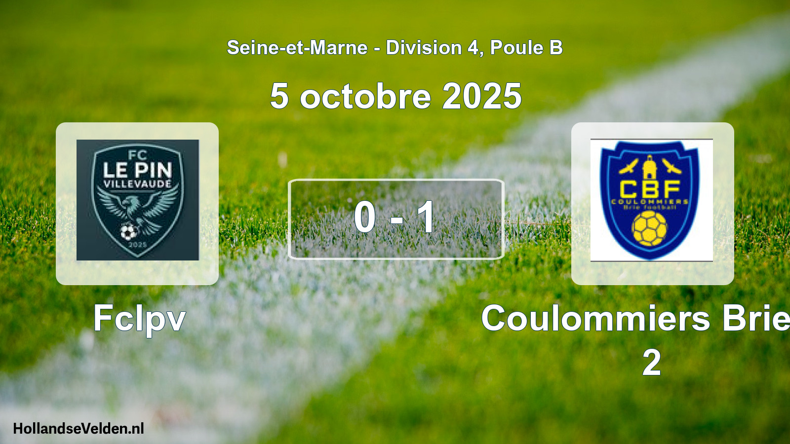 Total number of matches played: Fclpv - Coulommiers Brie F 2 0 - 1 (5 October 2025)