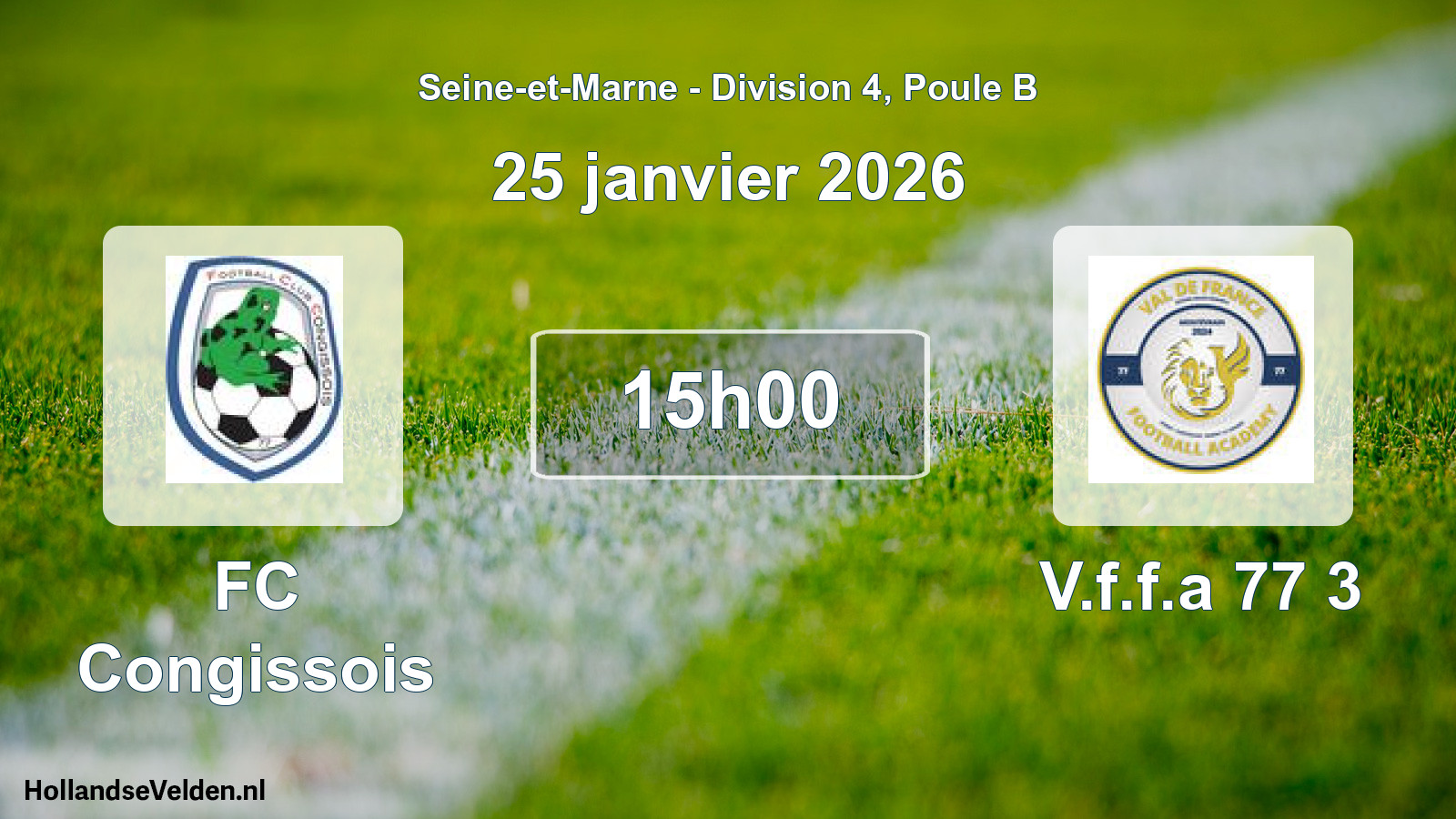 Scheduled Match: FC Congissois - V.f.f.a 77 3 (25 January 2026)
