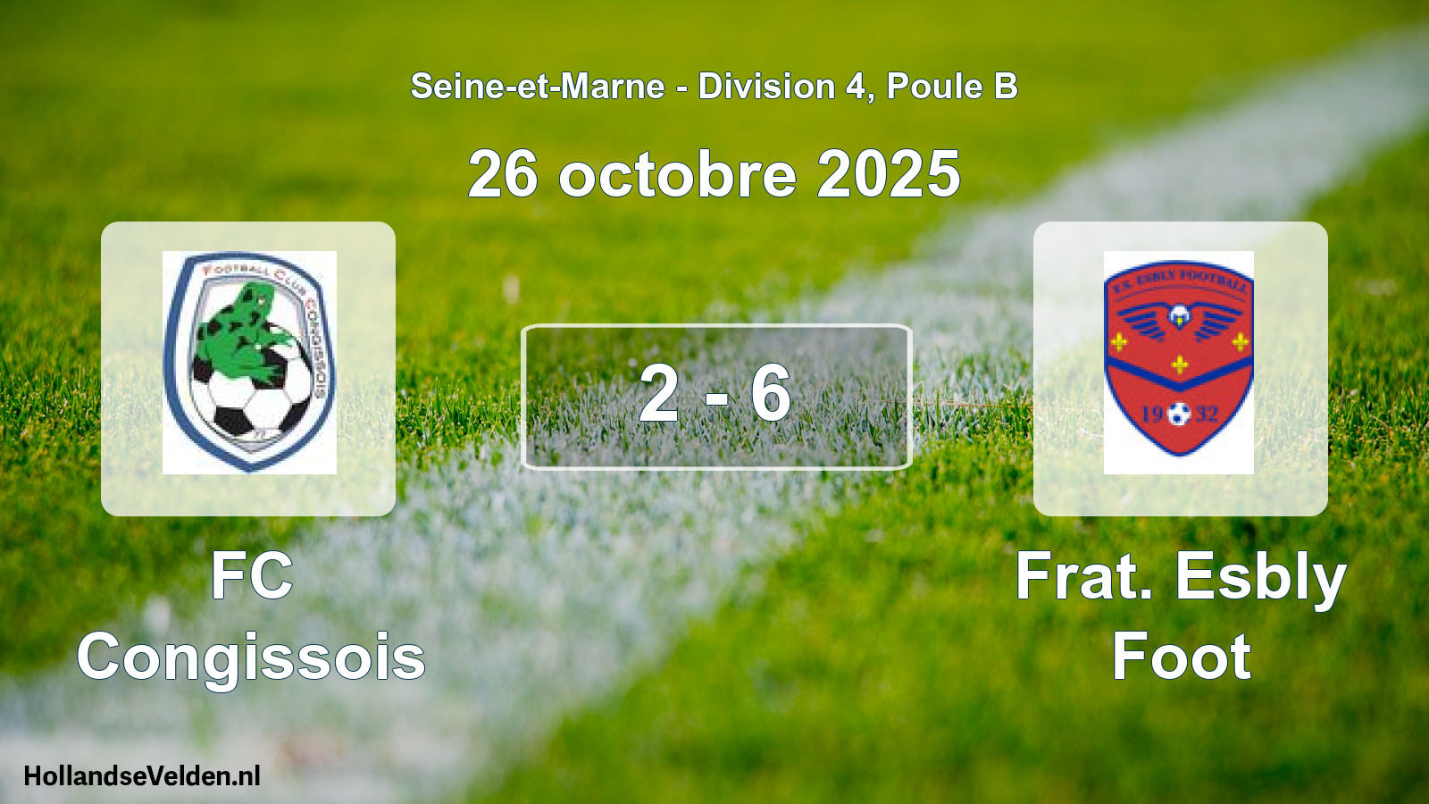 Match joué: FC Congissois - Frat. Esbly Foot 2 - 6 (26 octobre 2025)