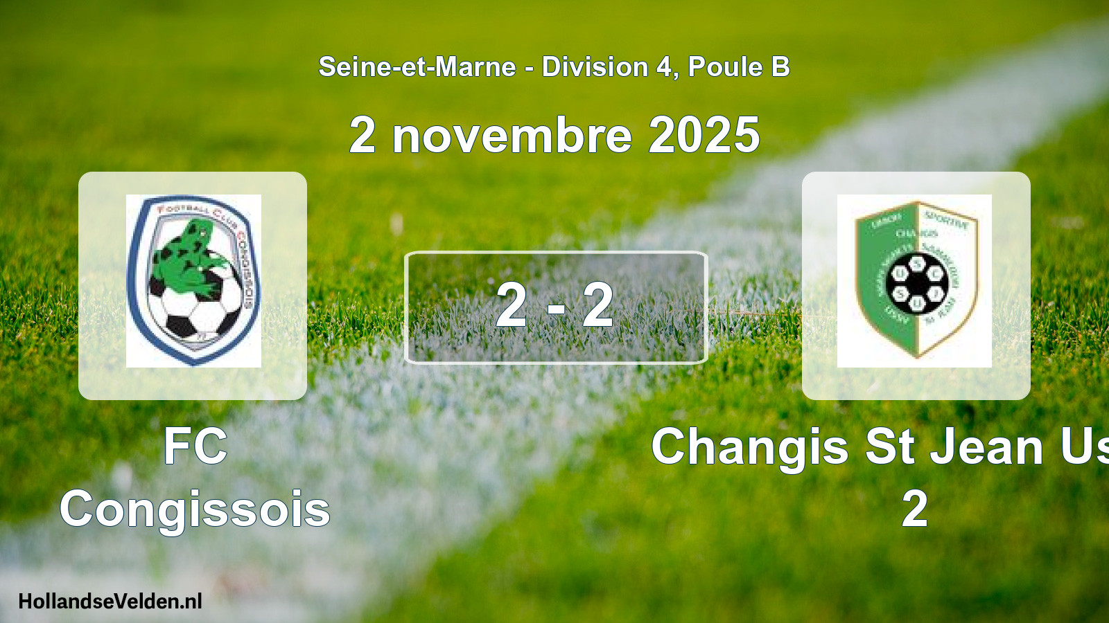 Total number of matches played: FC Congissois - Changis St Jean Ussy 2 2 - 2 (2 November 2025)