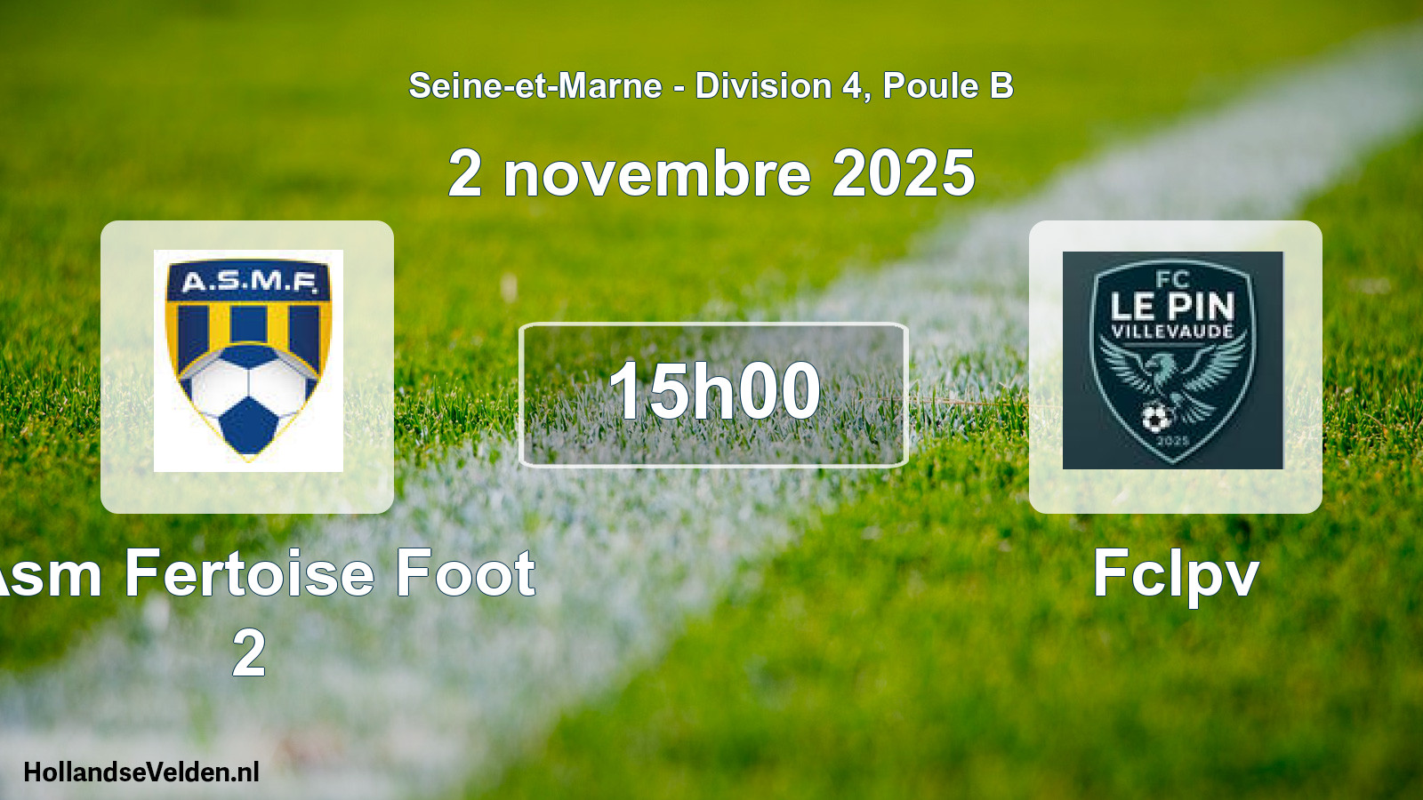 Match programmé: Asm Fertoise Foot 2 - Fclpv (2 novembre 2025)