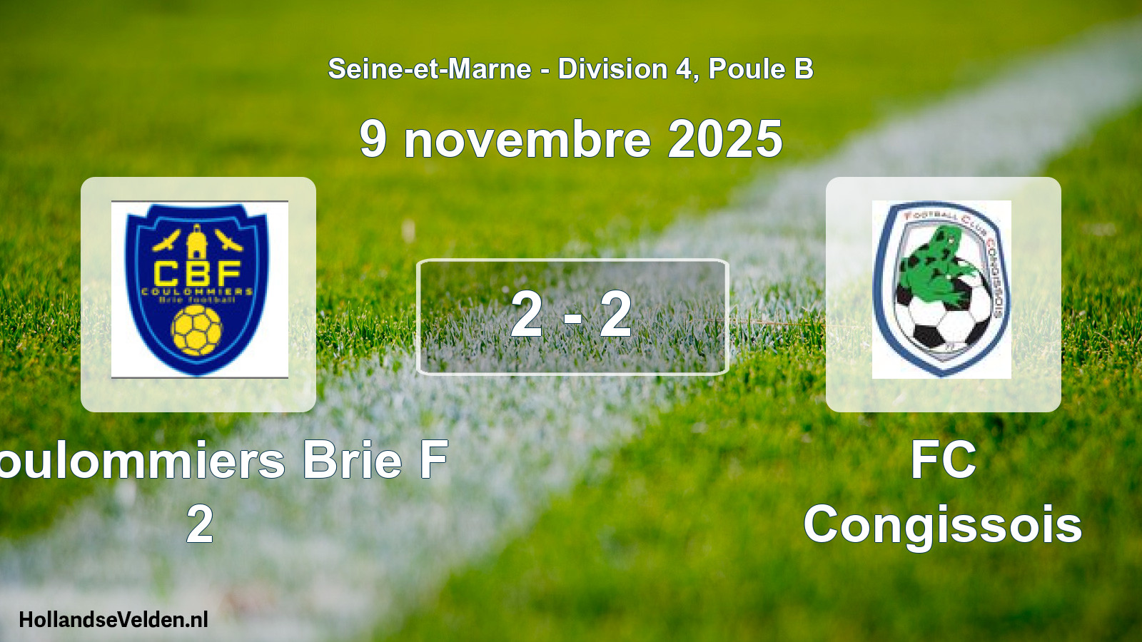 Match joué: Coulommiers Brie F 2 - FC Congissois 2 - 2 (9 novembre 2025)