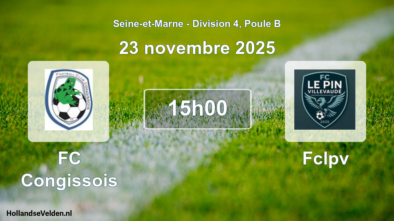 Match programmé: FC Congissois - Fclpv (23 novembre 2025)
