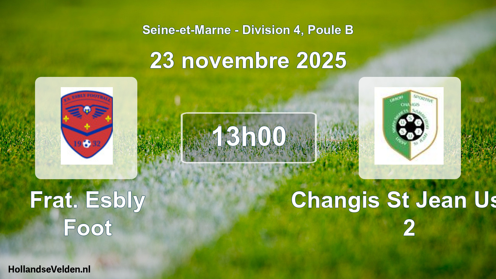 Scheduled Match: Frat. Esbly Foot - Changis St Jean Ussy 2 (23 November 2025)