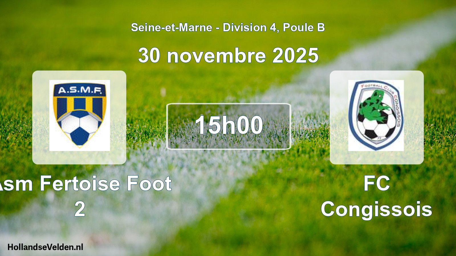 Scheduled Match: Asm Fertoise Foot 2 - FC Congissois (30 November 2025)