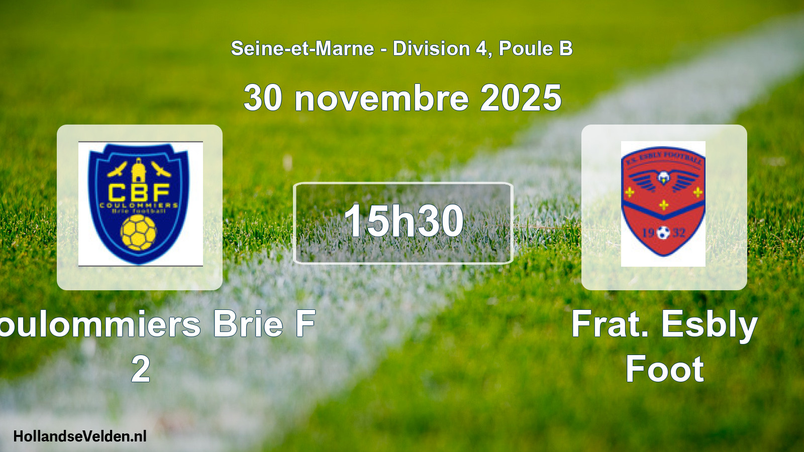 Match programmé: Coulommiers Brie F 2 - Frat. Esbly Foot (30 novembre 2025)