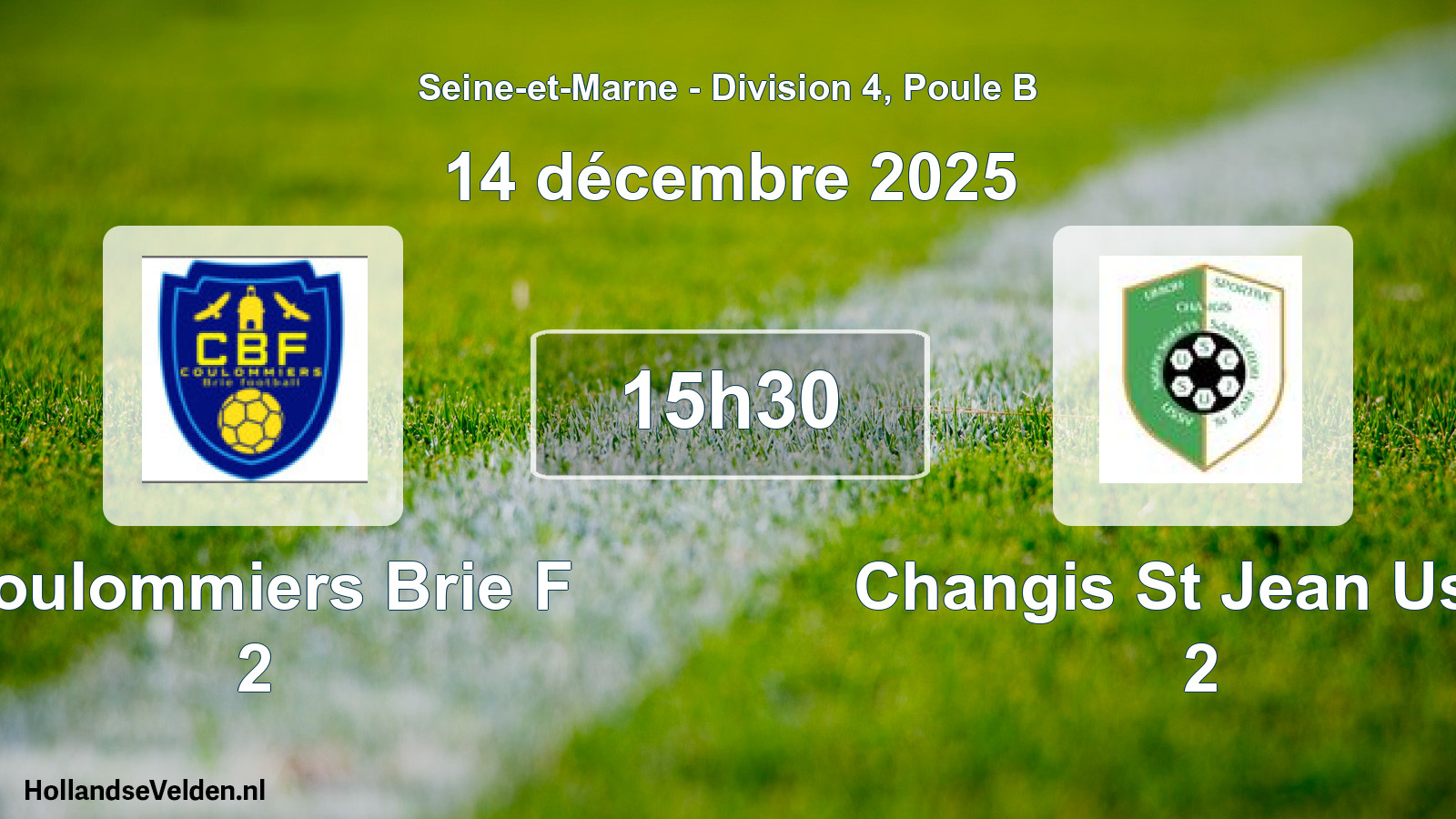 Match programmé: Coulommiers Brie F 2 - Changis St Jean Ussy 2 (14 décembre 2025)