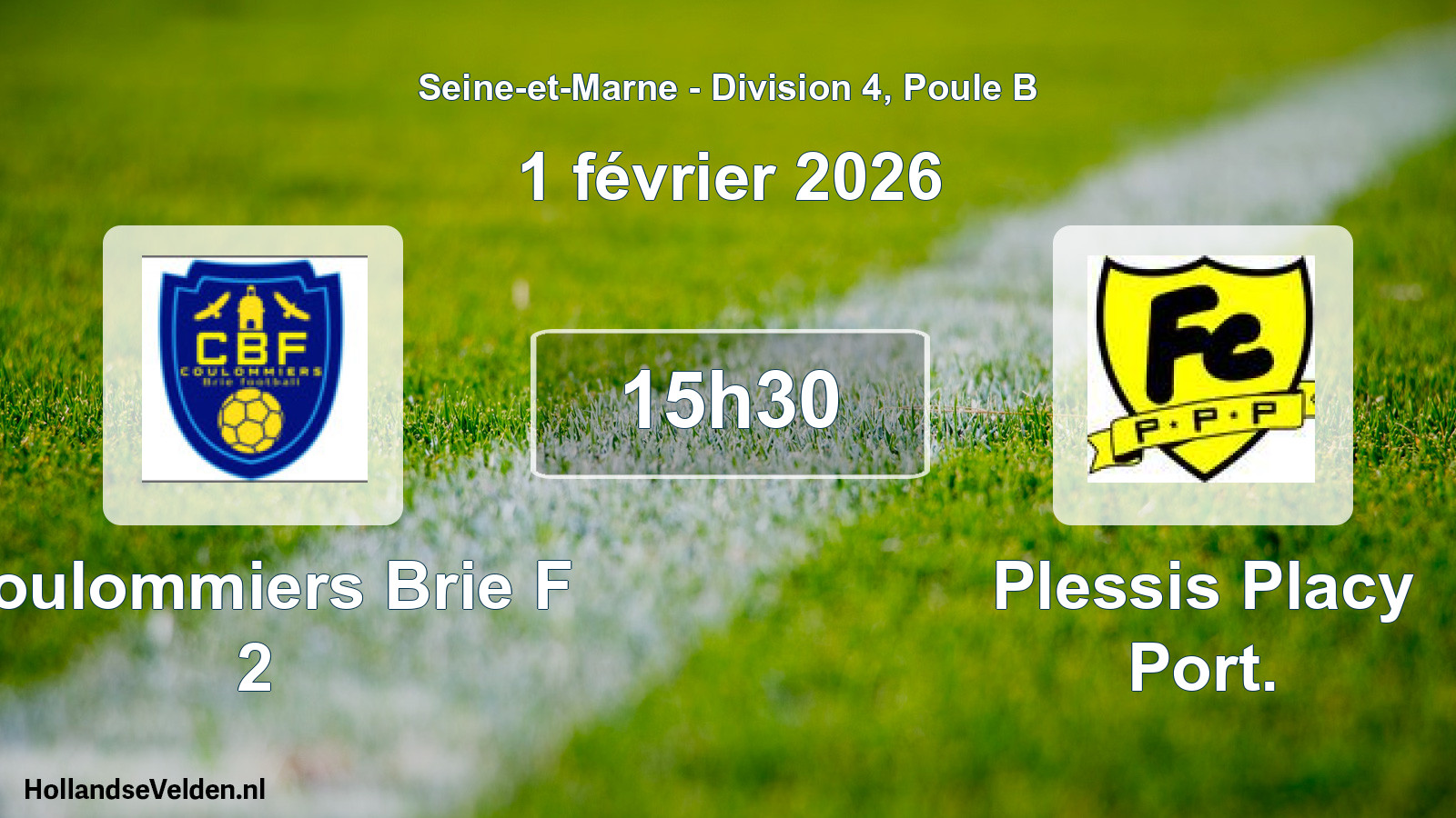 Geplande wedstrijd: Coulommiers Brie F 2 - Plessis Placy Port. (1 februari 2026)