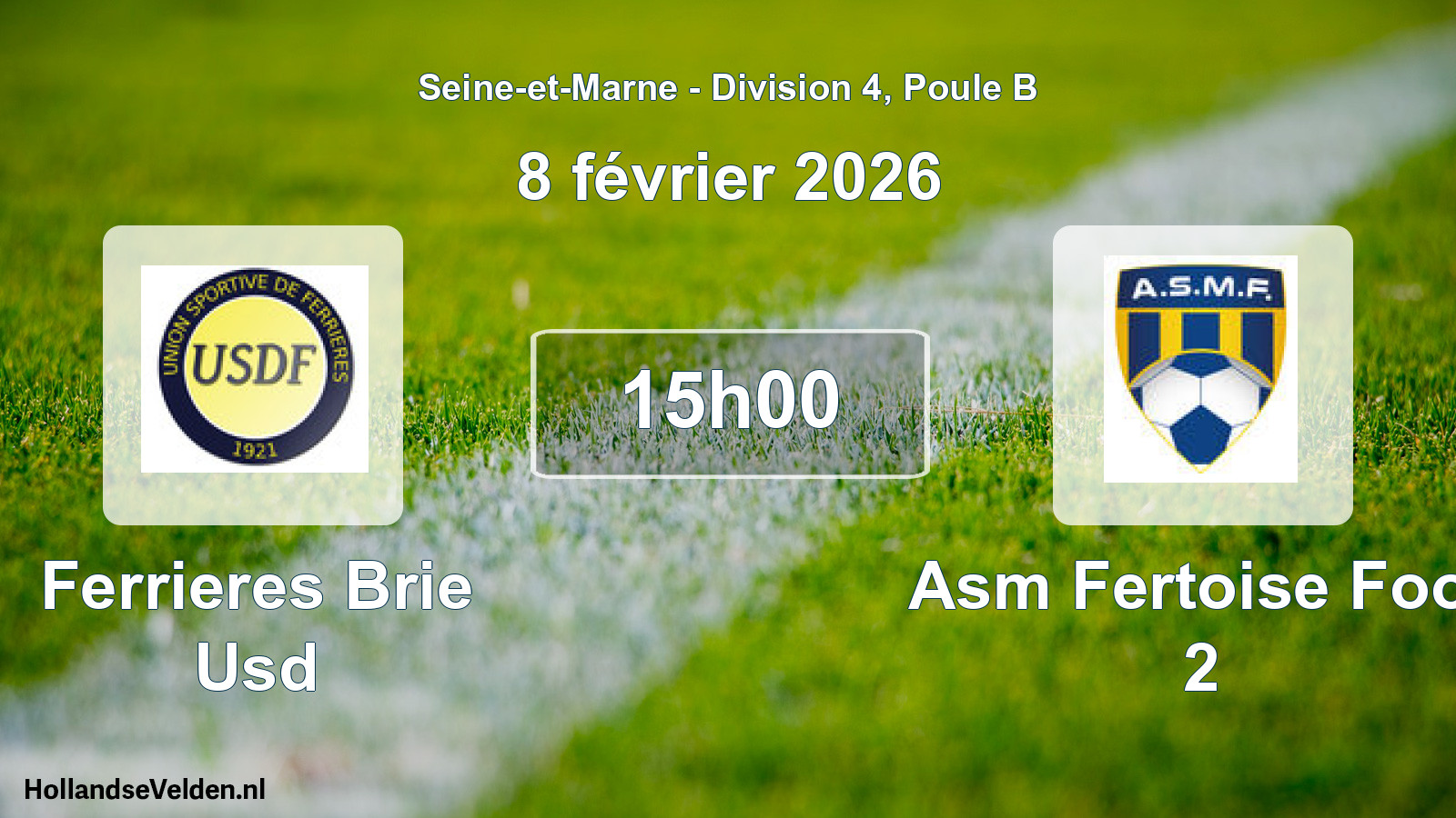 Geplande wedstrijd: Ferrieres Brie Usd - Asm Fertoise Foot 2 (8 februari 2026)