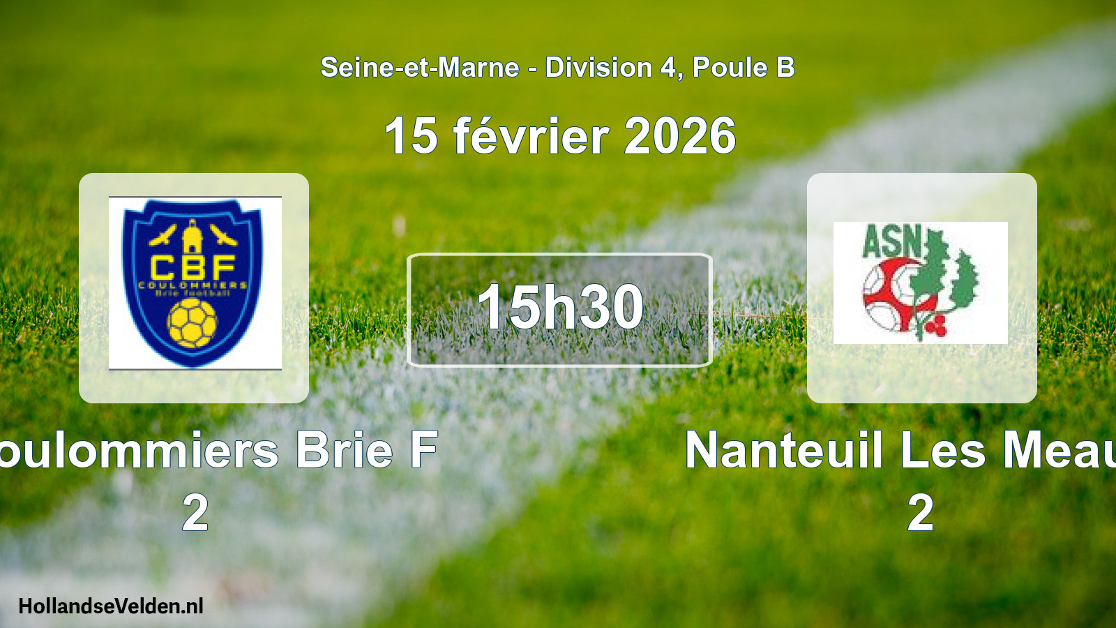 Match programmé: Coulommiers Brie F 2 - Nanteuil Les Meaux 2 (15 février 2026)