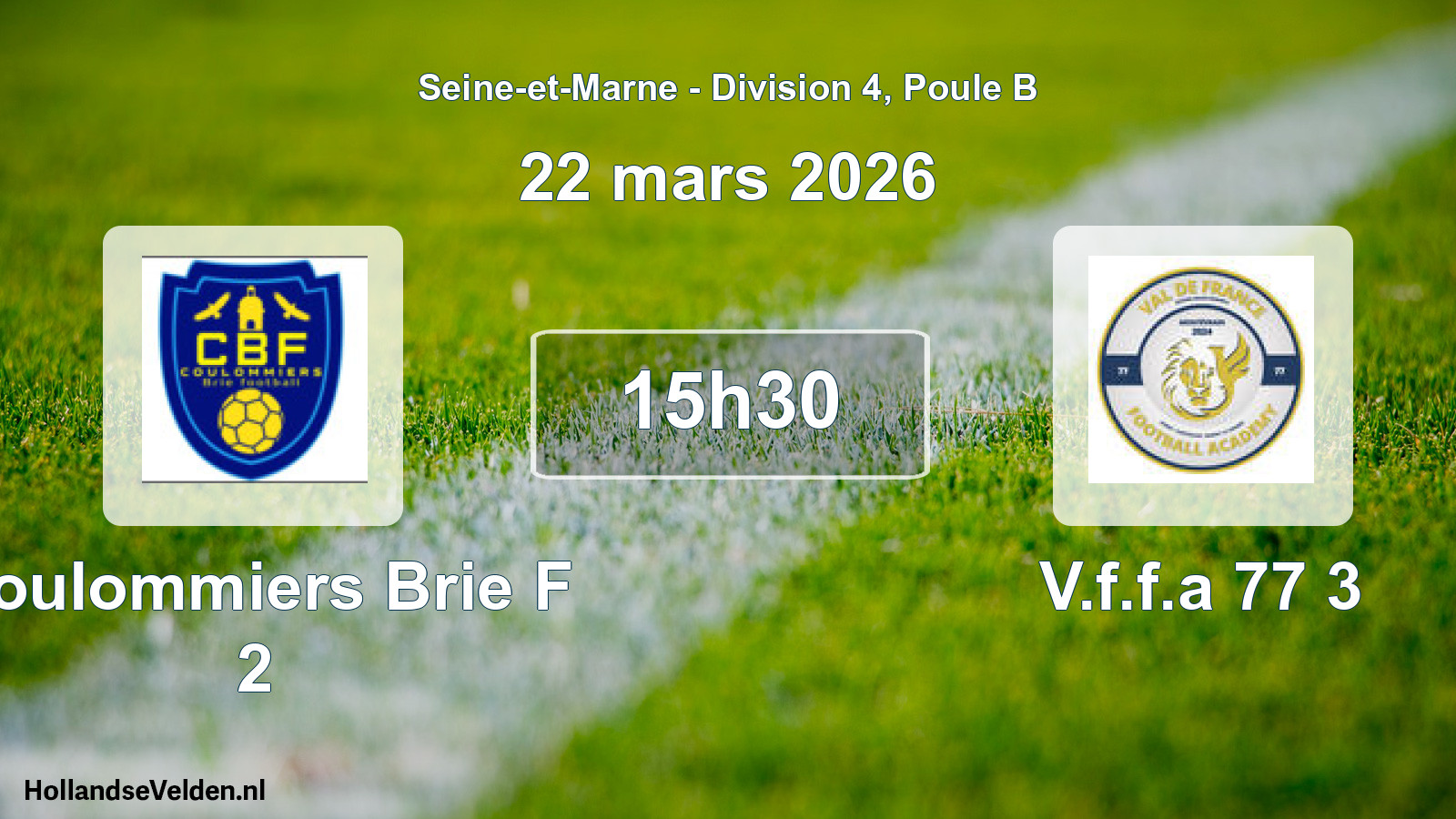 Match programmé: Coulommiers Brie F 2 - V.f.f.a 77 3 (22 mars 2026)