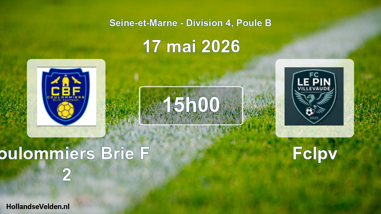 Scheduled Match: Coulommiers Brie F 2 - Fclpv (17 May 2026)