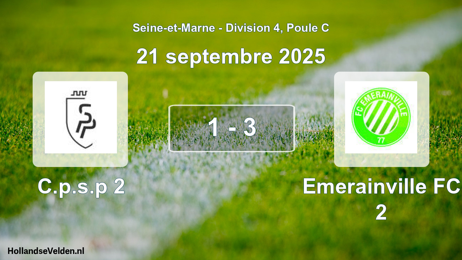 Match joué: C.p.s.p 2 - Emerainville FC 2 1 - 3 (21 septembre 2025)
