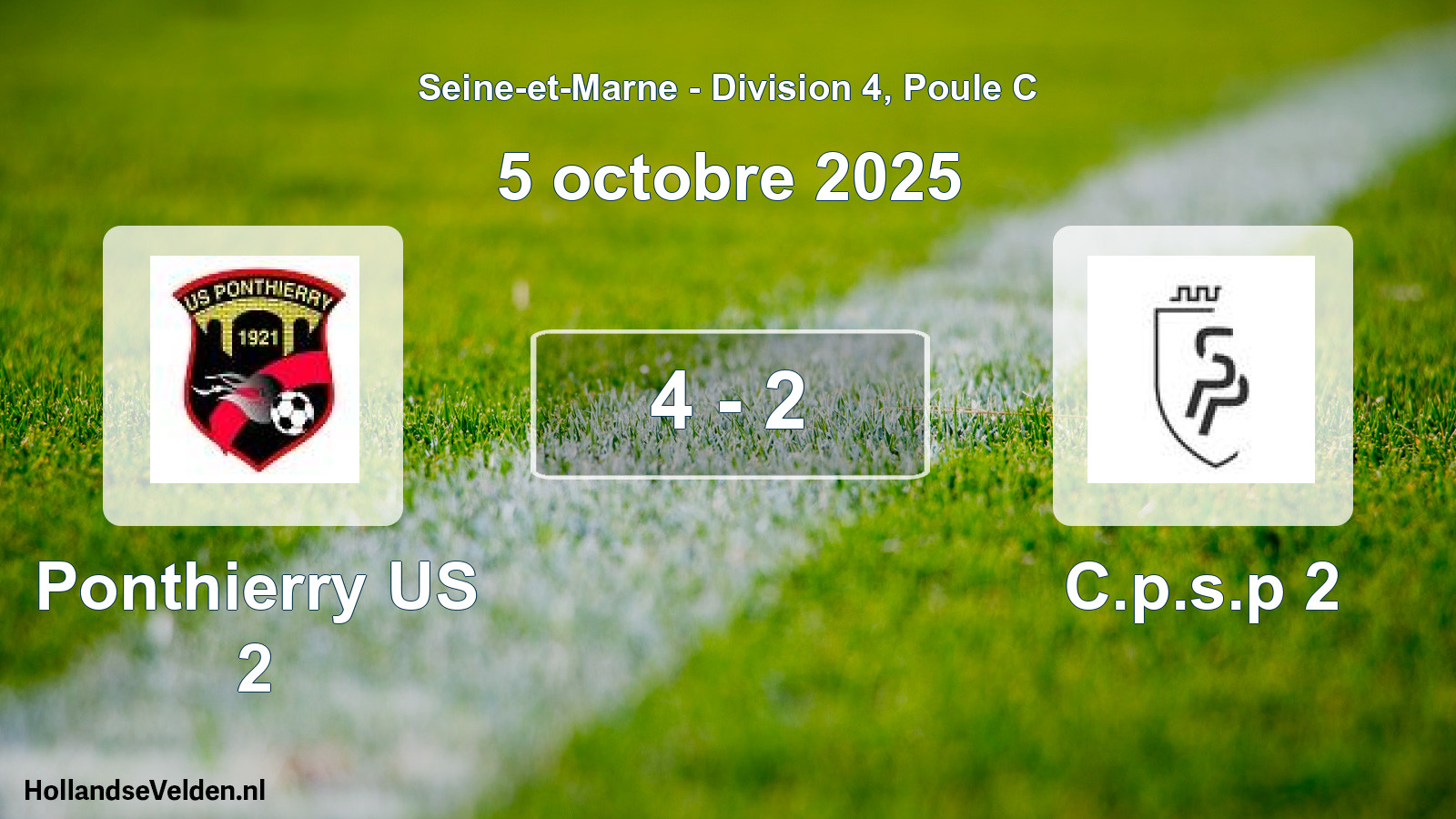 Match joué: Ponthierry US 2 - C.p.s.p 2 4 - 2 (5 octobre 2025)