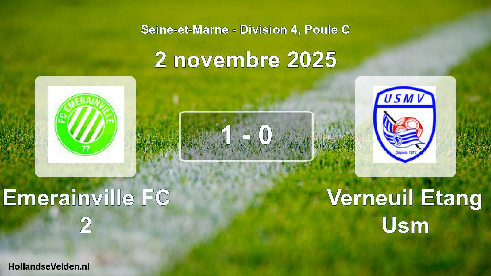 Gespeelde wedstrijd: Emerainville FC 2 - Verneuil Etang Usm 1 - 0 (2 november 2025)