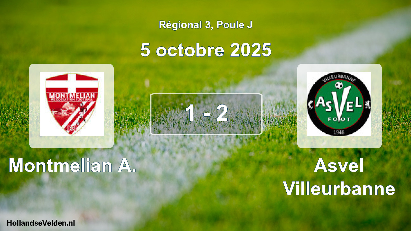 Gespeelde wedstrijd: Montmelian A. - Asvel Villeurbanne 1 - 2 (5 oktober 2025)