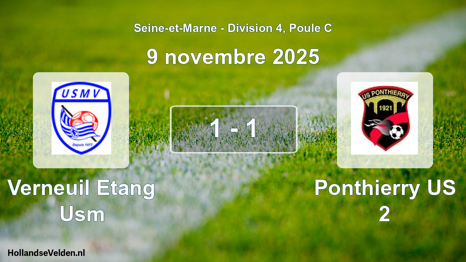 Match joué: Verneuil Etang Usm - Ponthierry US 2 1 - 1 (9 novembre 2025)