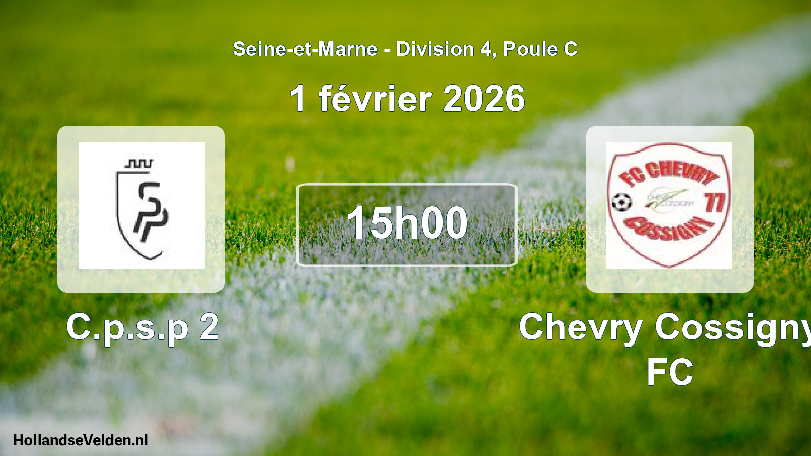 Match programmé: C.p.s.p 2 - Chevry Cossigny FC (1 février 2026)