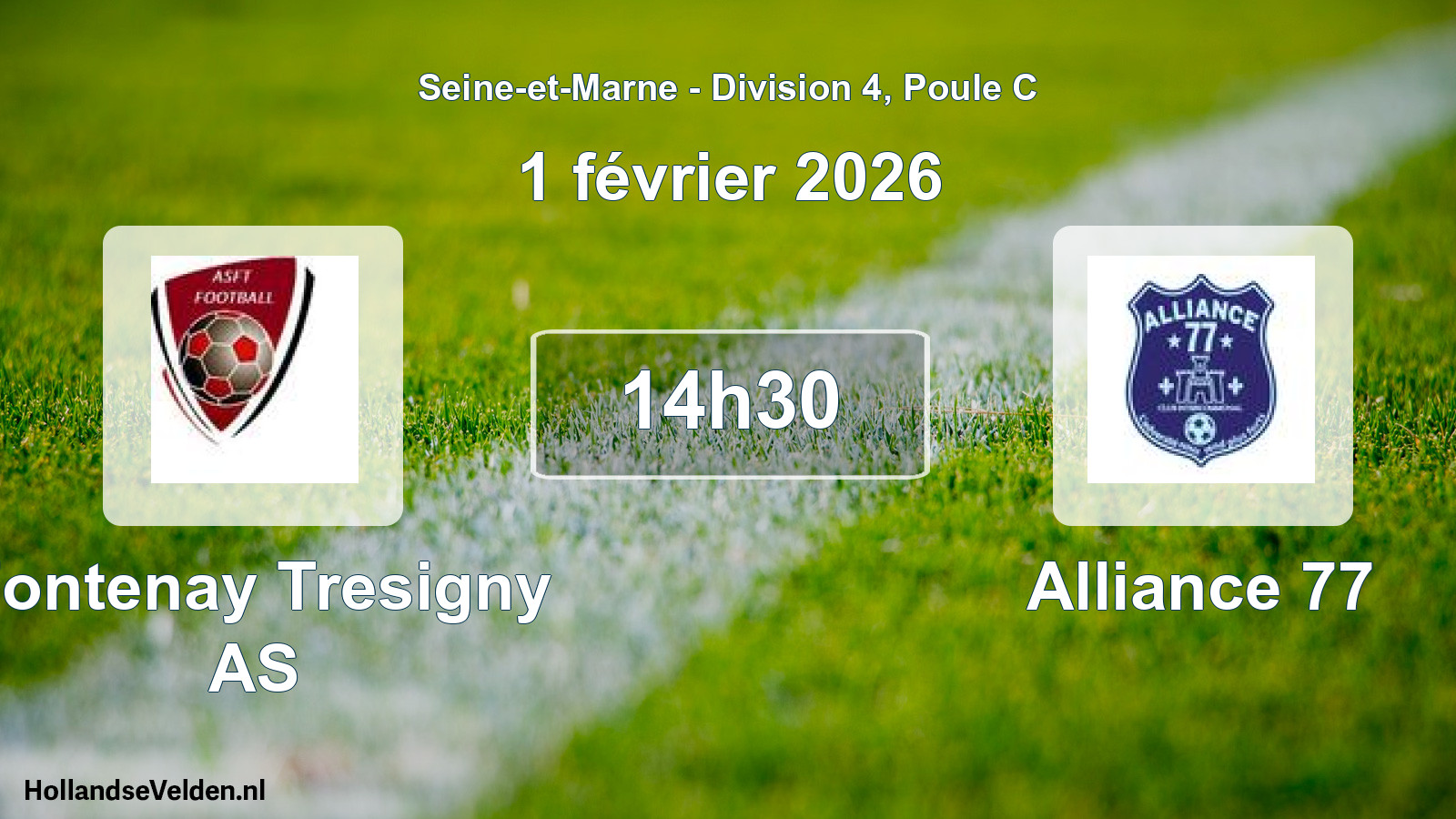 Match programmé: Fontenay Tresigny AS - Alliance 77 (1 février 2026)