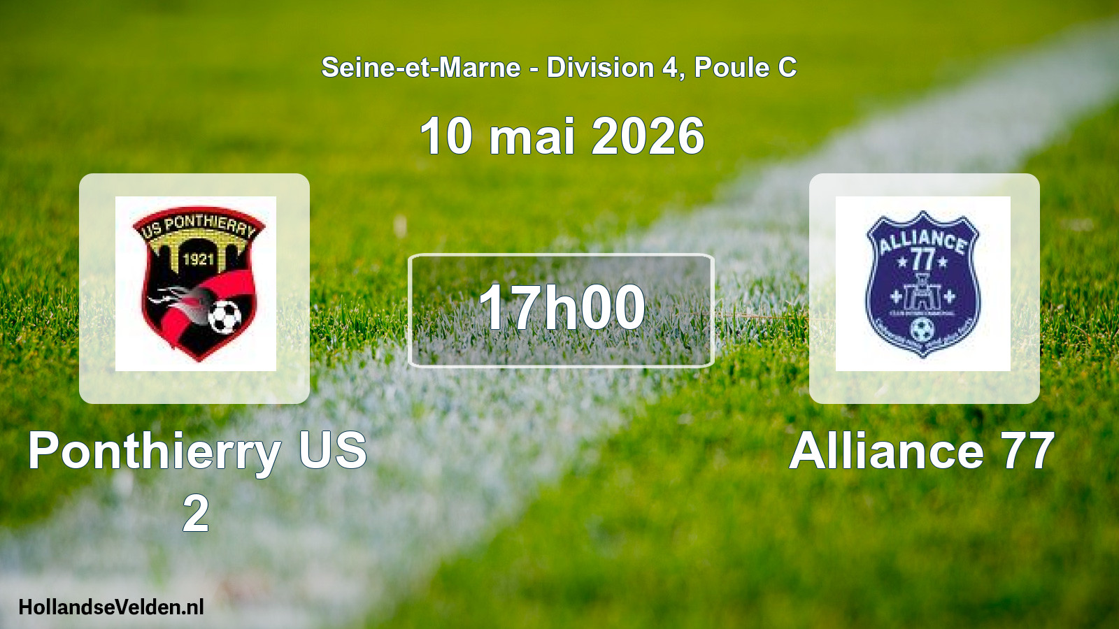 Geplande wedstrijd: Ponthierry US 2 - Alliance 77 (10 mei 2026)