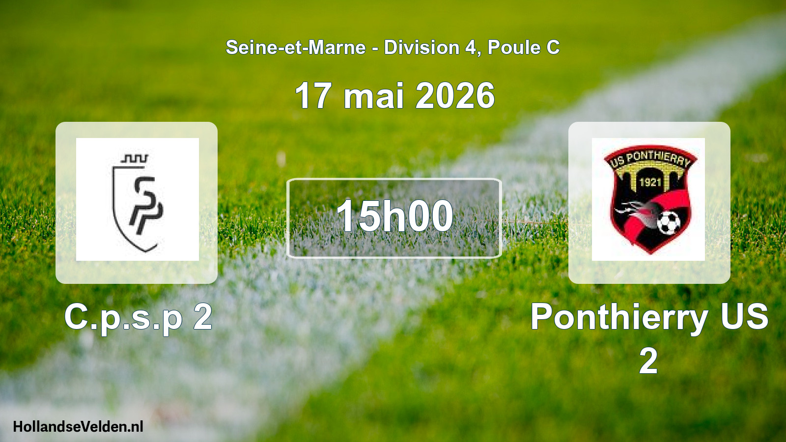 Match programmé: C.p.s.p 2 - Ponthierry US 2 (17 mai 2026)
