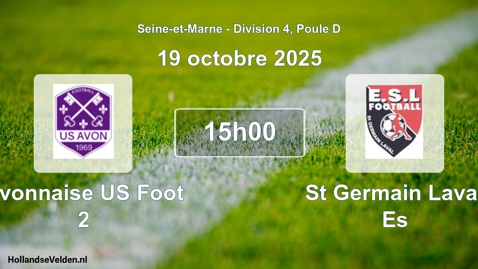 Scheduled Match: Avonnaise US Foot 2 - St Germain Laval Es (19 October 2025)