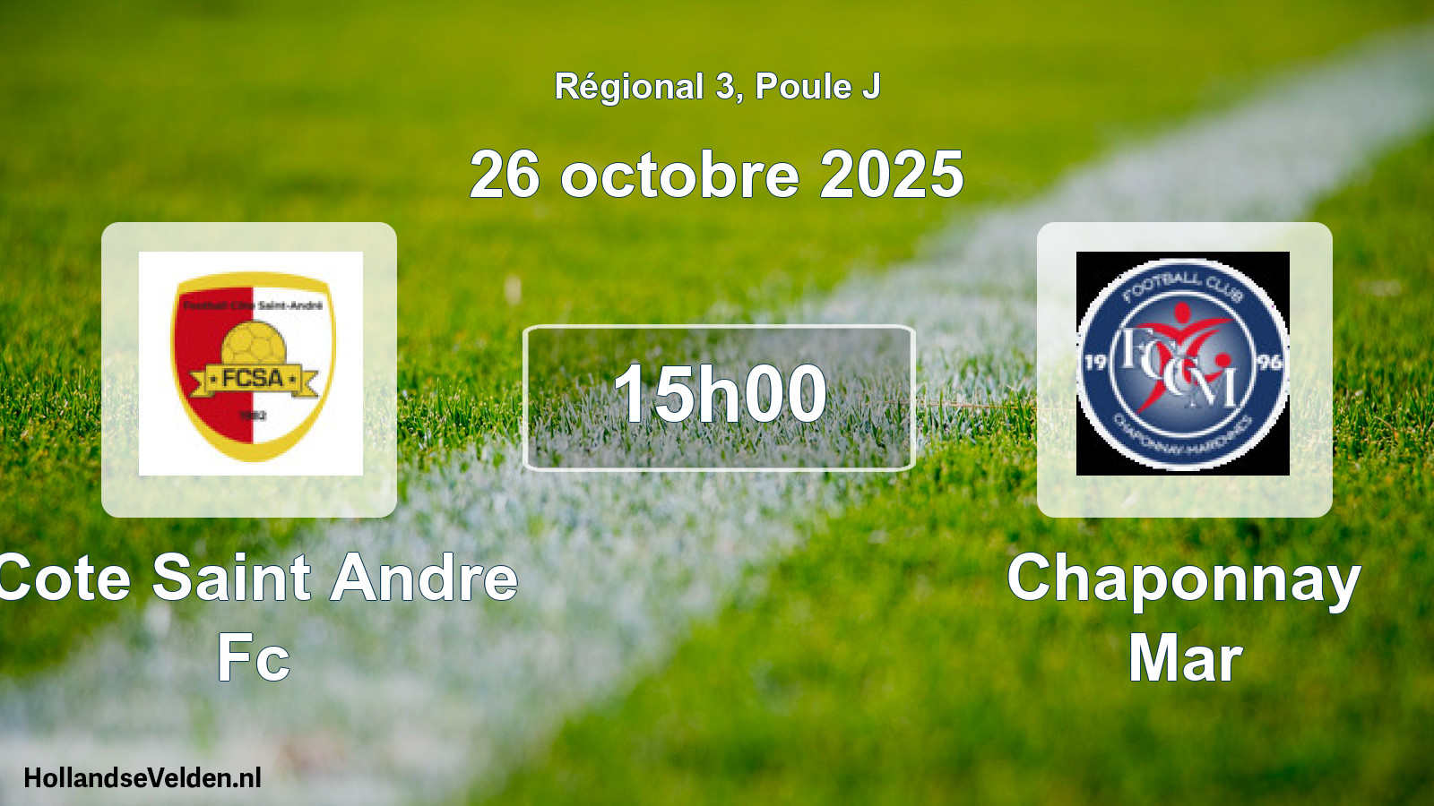 Scheduled Match: Cote Saint Andre Fc - Chaponnay Mar (26 October 2025)