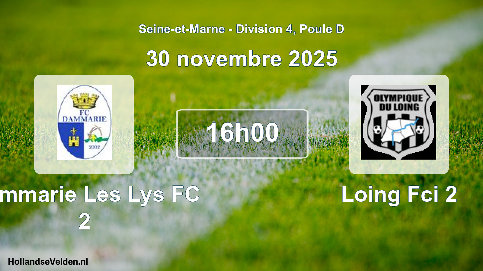 Scheduled Match: Dammarie Les Lys FC 2 - Loing Fci 2 (30 November 2025)