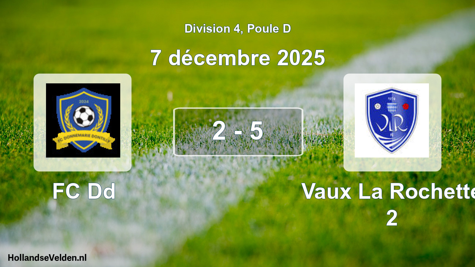 Match joué: FC Dd - Vaux La Rochette 2 2 - 5 (7 décembre 2025)