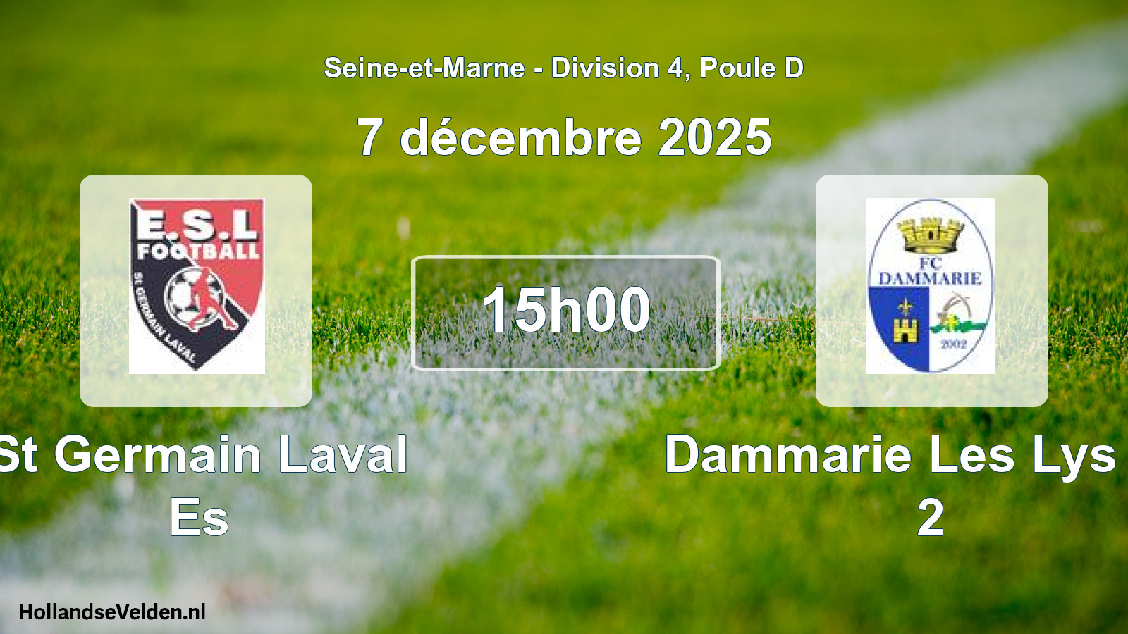 Match programmé: St Germain Laval Es - Dammarie Les Lys FC 2 (7 décembre 2025)