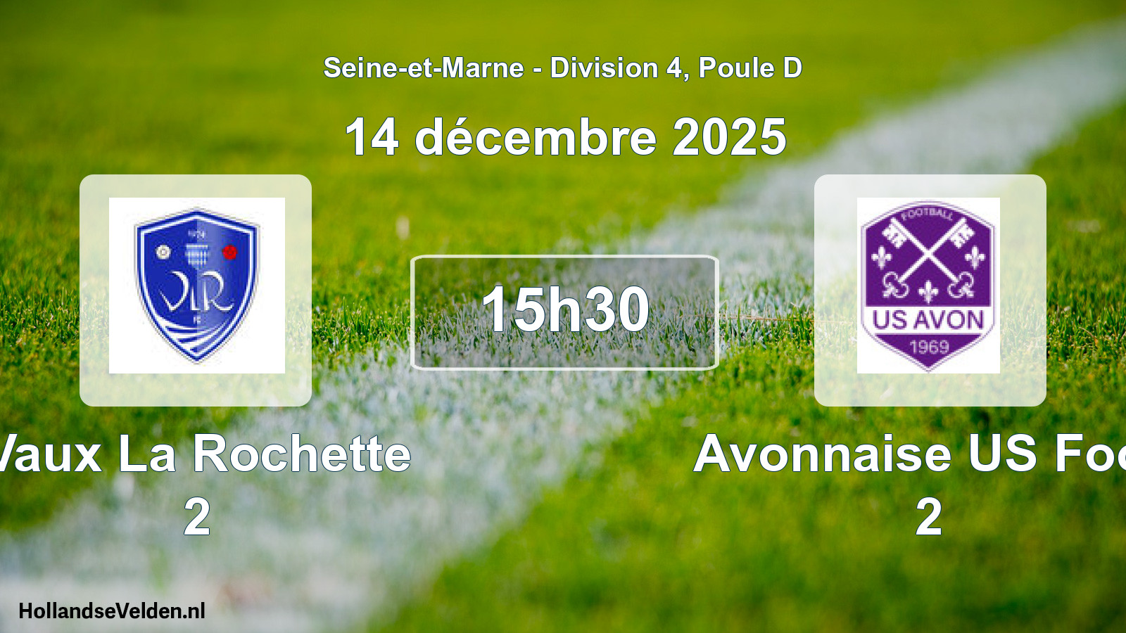 Match programmé: Vaux La Rochette 2 - Avonnaise US Foot 2 (14 décembre 2025)