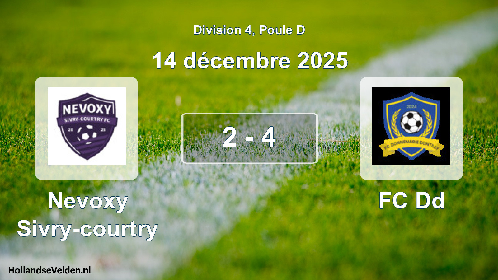 Match joué: Nevoxy Sivry-courtry - FC Dd 2 - 4 (14 décembre 2025)