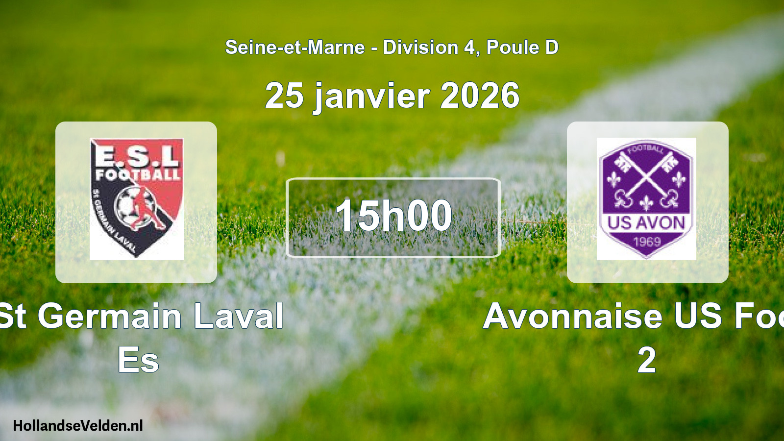 Scheduled Match: St Germain Laval Es - Avonnaise US Foot 2 (25 January 2026)