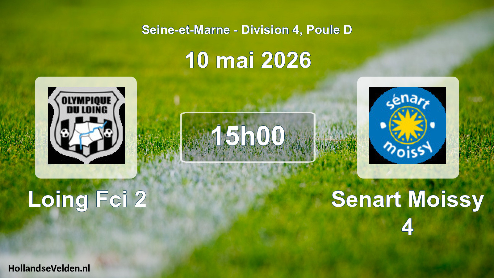 Match programmé: Loing Fci 2 - Senart Moissy 4 (10 mai 2026)