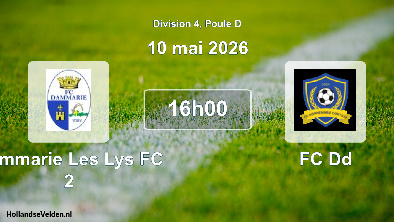 Geplande wedstrijd: Dammarie Les Lys FC 2 - FC Dd (10 mei 2026)