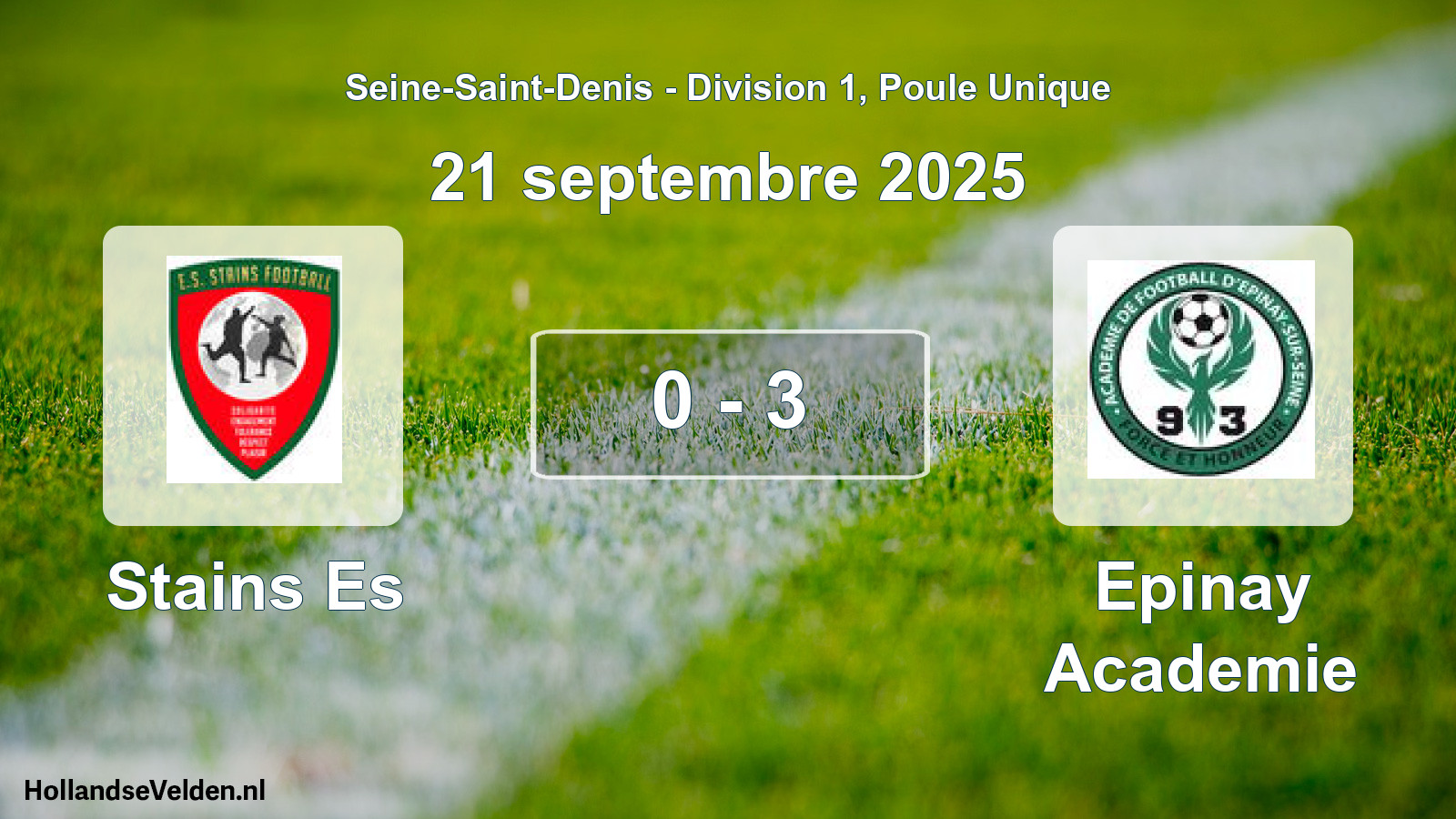 Match joué: Stains Es - Epinay Academie 0 - 3 (21 septembre 2025)
