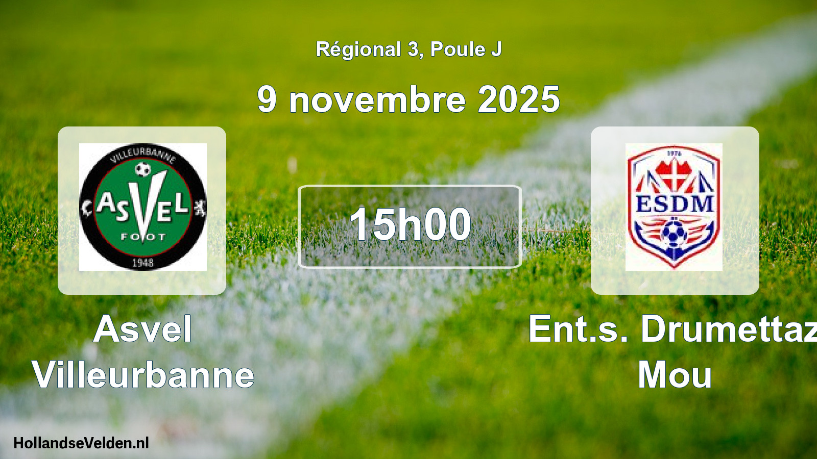 Geplande wedstrijd: Asvel Villeurbanne - Ent.s. Drumettaz Mou (9 novembre 2025)