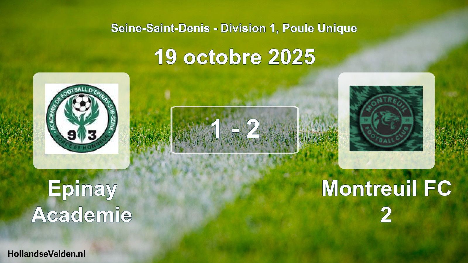 Gespeelde wedstrijd: Epinay Academie - Montreuil FC 2 1 - 2 (19 oktober 2025)