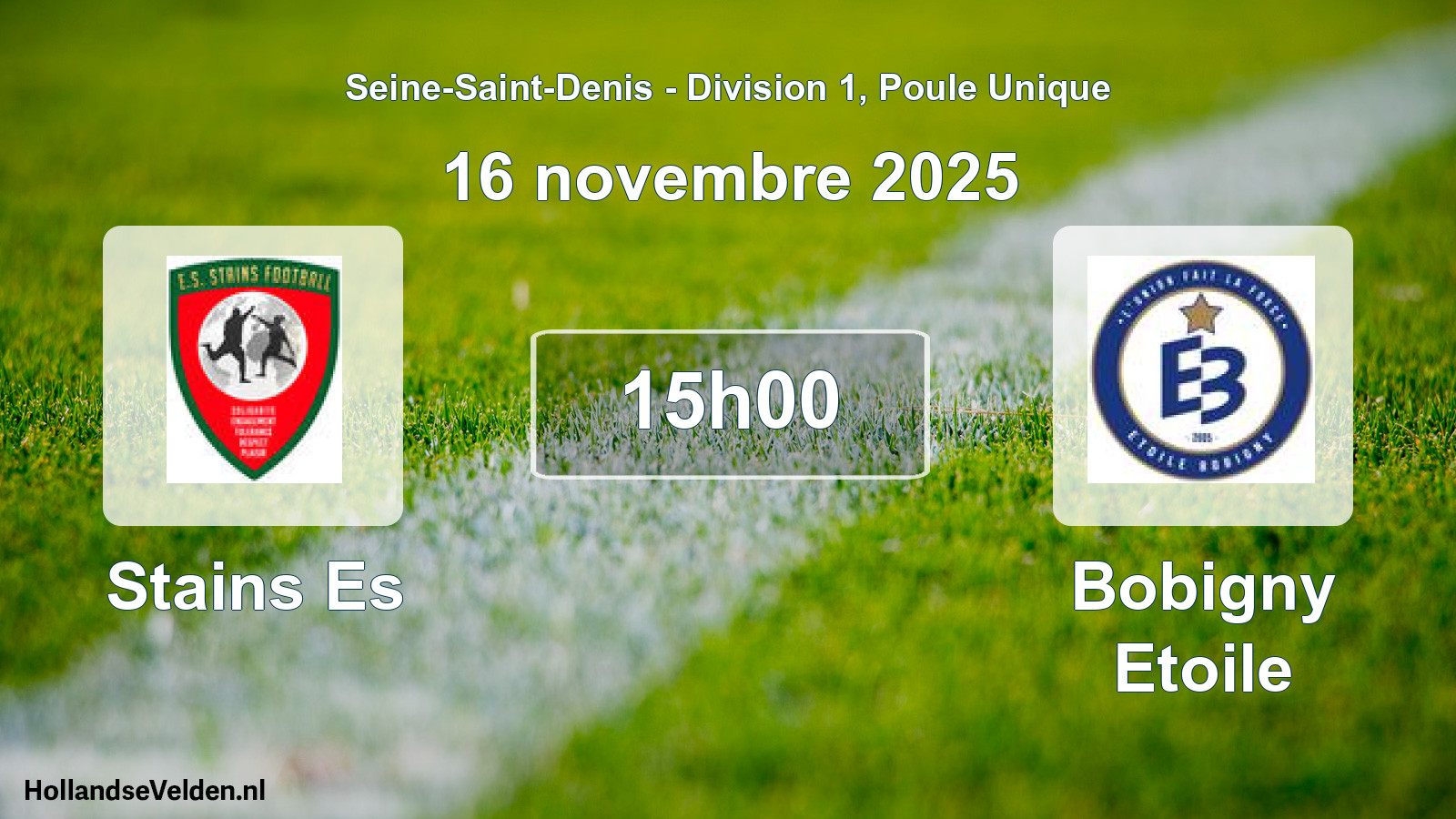 Match programmé: Stains Es - Bobigny Etoile (16 novembre 2025)