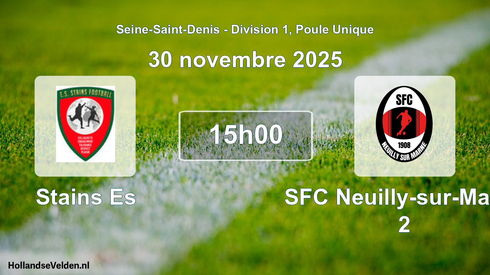 Match programmé: Stains Es - SFC Neuilly-sur-Marne 2 (30 novembre 2025)