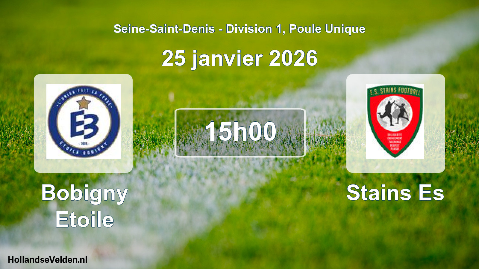 Geplande wedstrijd: Bobigny Etoile - Stains Es (25 januari 2026)