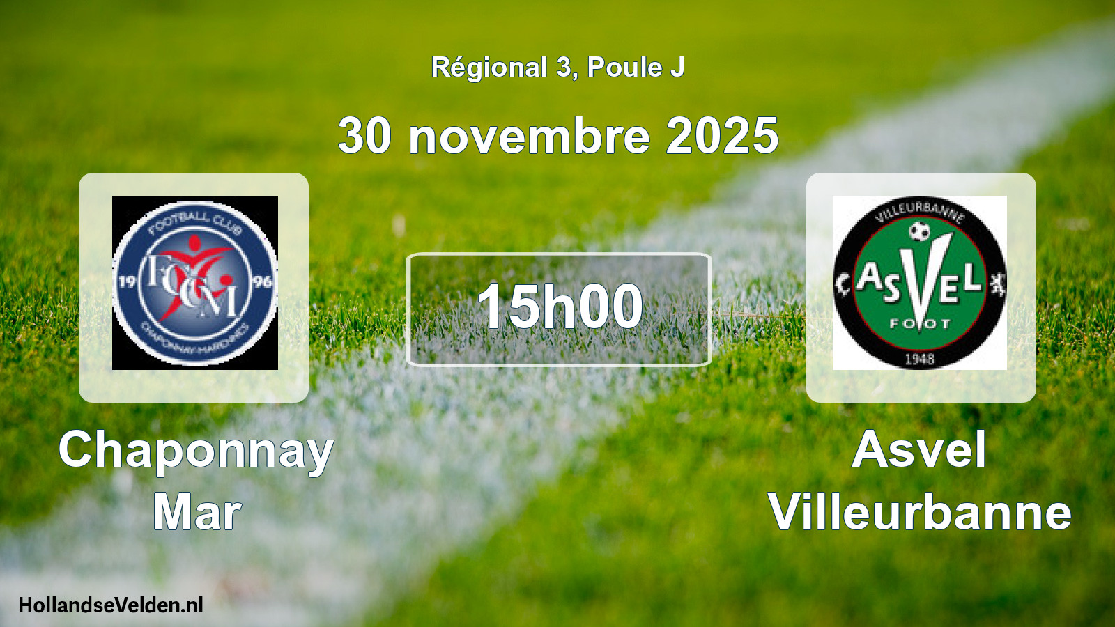 Geplande wedstrijd: Chaponnay Mar - Asvel Villeurbanne (30 novembre 2025)