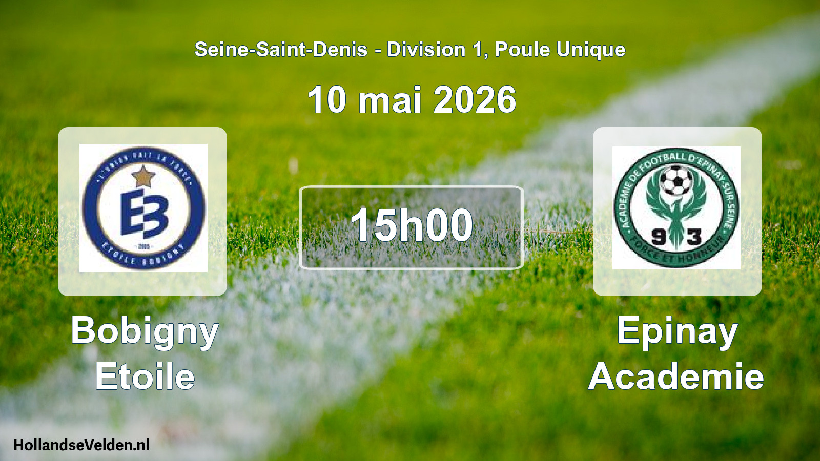 Match programmé: Bobigny Etoile - Epinay Academie (10 mai 2026)