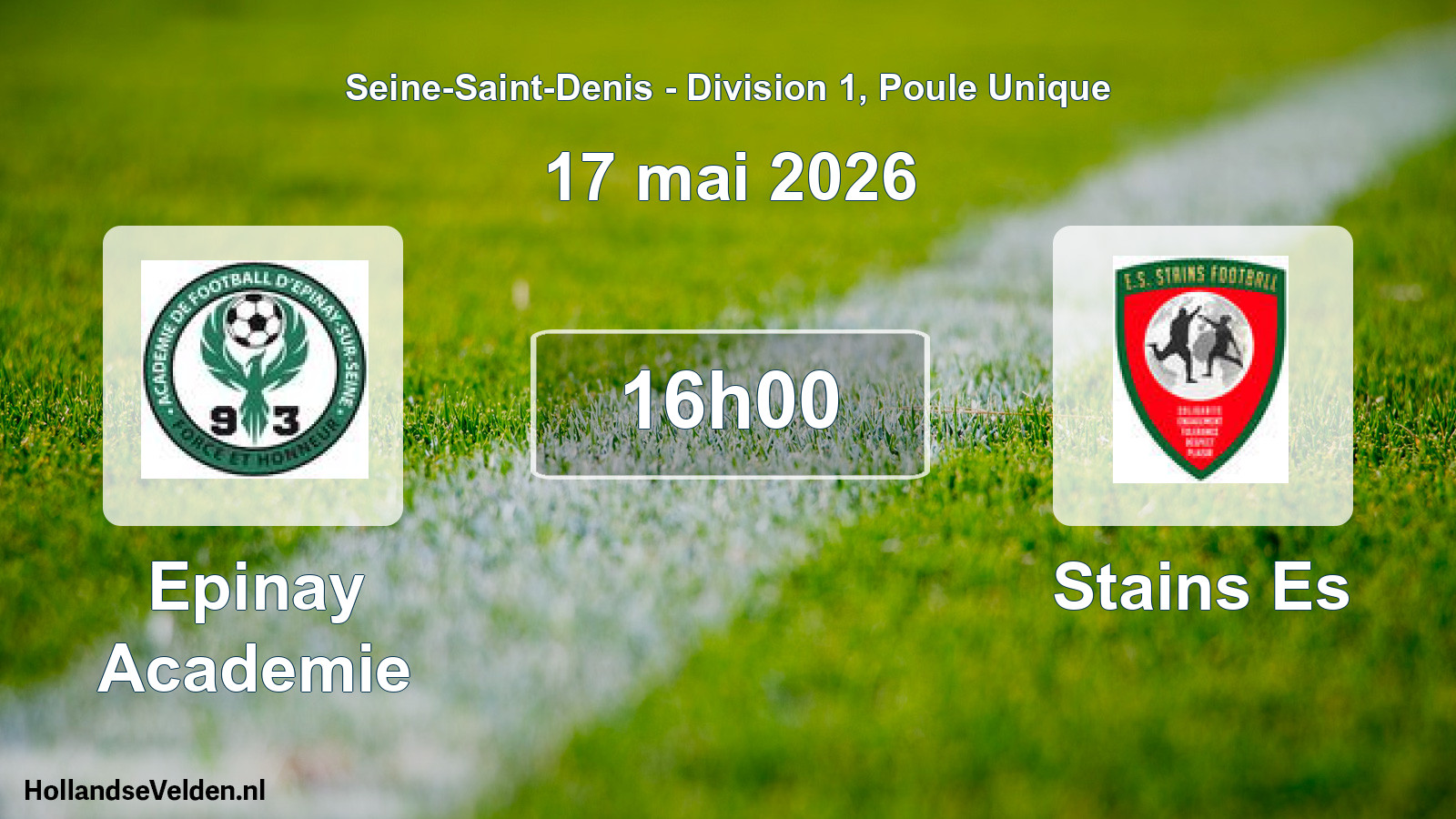 Match programmé: Epinay Academie - Stains Es (17 mai 2026)